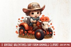 Vintage Valentines Farm Animals Clipart, Valentines Couple Product Image 1