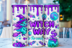 Girly Halloween Witch Tumbler Design Product Image 1