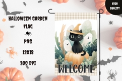 Watercolor Halloween Garden Flag, Welcome Garden Flag Product Image 1