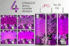 Flower with animal print | Tumbler Sublimation design bundle Product Image 1
