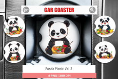 Car Coaster Picnic Panda Product Image 1