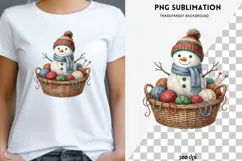 Yarn snowman png design for T-shirts Product Image 1