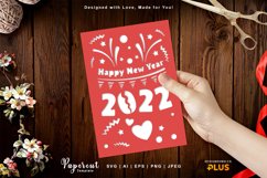 Happy New Year 2022 for Card Papercut Template Product Image 1