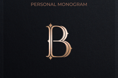 B Monogram Logo, Elegant Initial Monogram Product Image 1