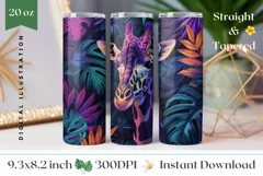 Giraffe Tumbler Wrap PNG, Giraffe Sublimation Tumbler Design Product Image 1