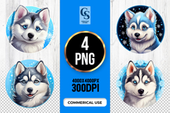 Husky Dog Clipart Sublimation PNG Product Image 1