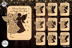 Christmas Card Angel Ornament Bundle | Laser Cut | SVG Product Image 1