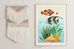 Sea Fish,Room Decor, Kids Wall Art Watercolor clipart Ocean Product Image 2