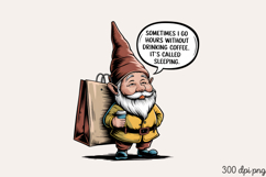 Gnome with bag PNG,Funny Gnome Love Coffee Sublimation Product Image 2