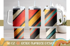 Retro Stripes Tumbler Design, Abstract 40 Oz Tumbler PNG Product Image 1