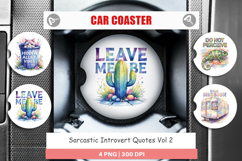 Sarcastic Introvert Quotes Car Coaster Product Image 1