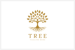 Golden Tree Logo Design Vector Illustration Product Image 1