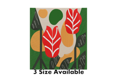 Red Tropical Leaves Abstract Embroidery Design Product Image 1