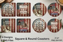 Coaster Square and Round Sublimation PNG Highland Cow Product Image 1