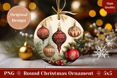 Christmas Baubles Ornament PNG, Winter Ornament Template Product Image 1