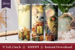 Christmas Tumbler Wrap, Christmas Baby Mouse Tumbler Design Product Image 1