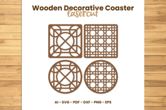 Wooden Decorative Coaster Lasercut Product Image 1