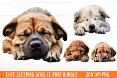 Cute Sleeping Dogs Clipart Product Image 1