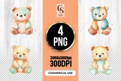 Cute Teddy Bear Clipart Sublimation PNG Product Image 1