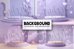 Pastel Purple Heart Podium Background Product Image 1