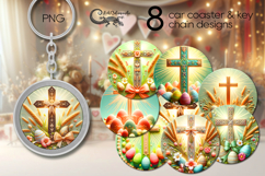 Christian Cross | easter car coaster &amp; key chain design Product Image 1