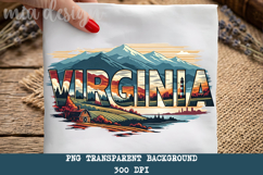 Virginia State PNG, Vintage Blue Ridge Mountains Sublimation Product Image 5