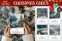 Christmas Village Greeting Cards, Winter Village Card Design Product Image 1
