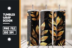 Golden and black 3d leaves tumbler wrap Product Image 1