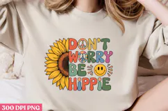 Don t worry, bee a hippie PNG, Sunflower Sublimation PNG Product Image 2
