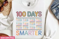 100 Days Smarter PNG, 100 Days Of School Sublimation PNG Product Image 2