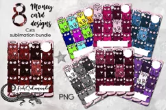 Funny cats Card | 8 Money Card Cats Sublimation designs, PNG Product Image 1