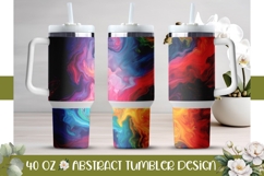 Fluid Art Tumbler Template, Colorful 40 Oz Tumbler Wrap Product Image 1