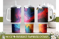 Fluid Art Tumbler Template, Colorful 40 Oz Tumbler Wrap Product Image 1