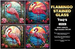 Flamingo Stained Glass Square Coaster - 04 Variations Product Image 2