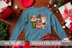 Christmas Coffee with Gnome PNG Sublimation Cocktail Png Product Image 2