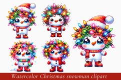 Watercolor Christmas snowman clipart, snowman sublimation Product Image 1