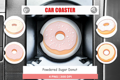 Car Coaster Powdered Donut Product Image 1
