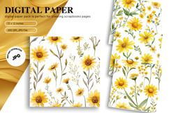 Flower Pattern Background Wallpaper Digital Paper_15 Product Image 1