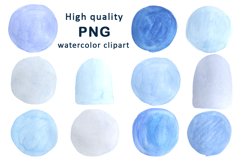 Watercolor Blue Circles Clipart PNG Product Image 3