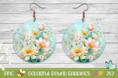 Flowers Earrings Design, Butterfly Round Earrings Product Image 1