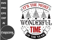 It&#039;s The Most Wonderful Time Of The Year Round Sign SVG Product Image 1