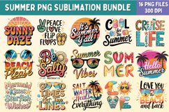 Summer PNG Sublimation Bundle | 16 High-Res Designs Product Image 1