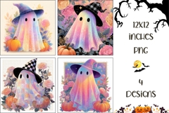 Halloween Glitter Ghost Backgrounds, Ghost Digital Papers Product Image 1