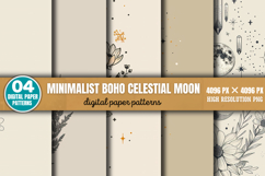 Minimalist Boho Celestial Moon Background Paper PNG Product Image 2