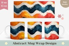 Abstract Mug Wrap Design, Colorful Wave Mug Sublimation Product Image 1