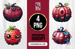 Gothic Dark Berry Pumpkin Clipart Sublimation PNG Product Image 1