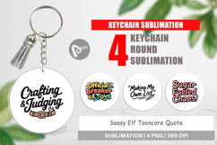 Sassy Elf Quote Keychain Product Image 1