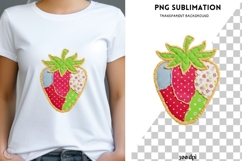 Patchwork strawberry png design for T-shirts Product Image 1