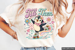 Till Then Penguin Roller Skating PNG Cute Retro Design Product Image 1