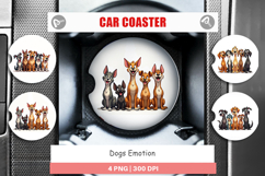 Dogs Emotion Car Coaster Product Image 1